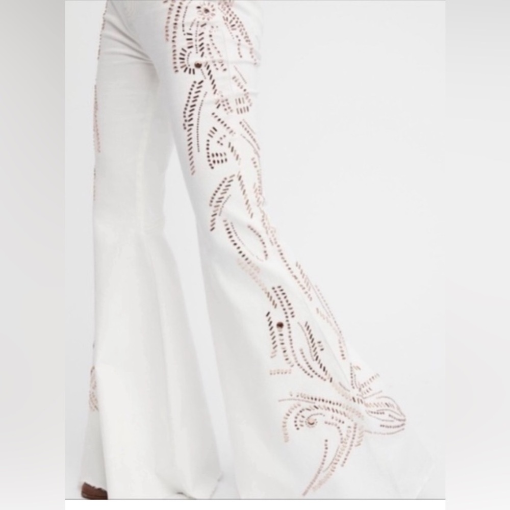Free People Float on embellished bell bottoms
